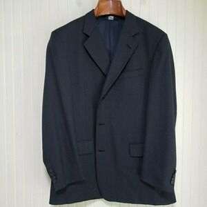 Pietrafesa Suit Jacket Mens 44R Navy Blue Pinstripe Wool 3 Button Notch Lapel